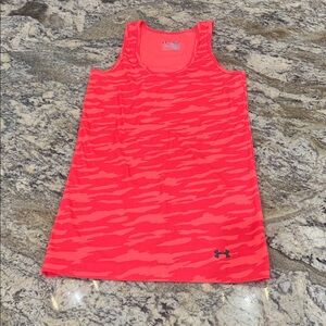 Under Armour Pink and Orange Camo Racerback Tank Top